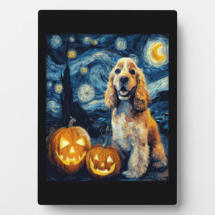 Plaque Photo American Cocker Spaniel Chien Mignon Halloween Jac