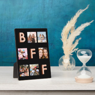 Plaque Photo Amis rose gold noir collage photo BFF