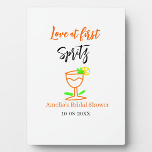 Plaque Photo Amour au premier spritz orange noir enterrement de