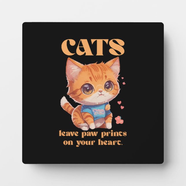 Plaque Photo amour de chat mignon (Devant)