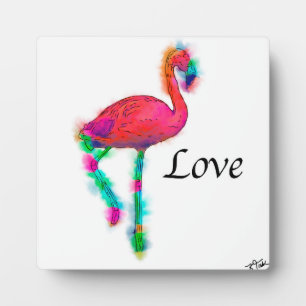 Plaque Photo Amour - Étape Flamant rose Abstraite