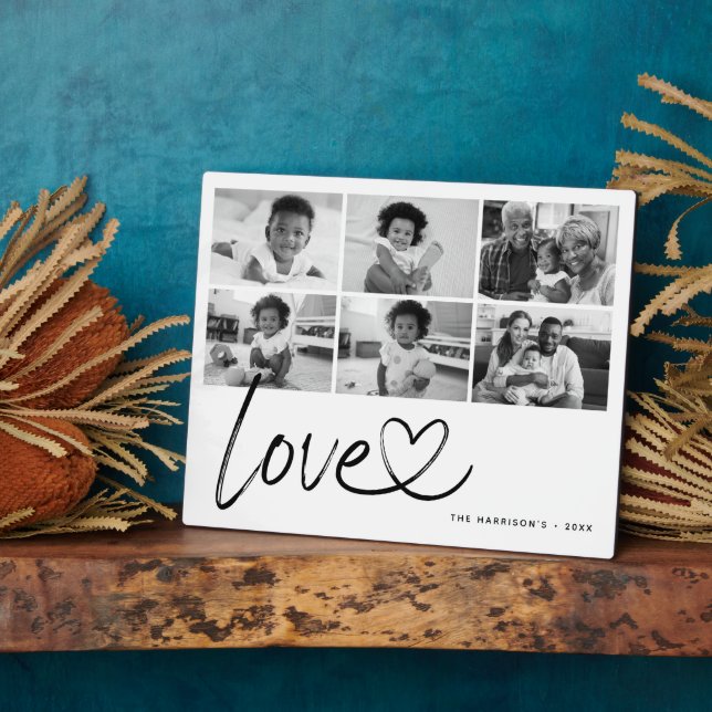 Plaque Photo Amour Moderne 6 Collage de Photos (Côté)