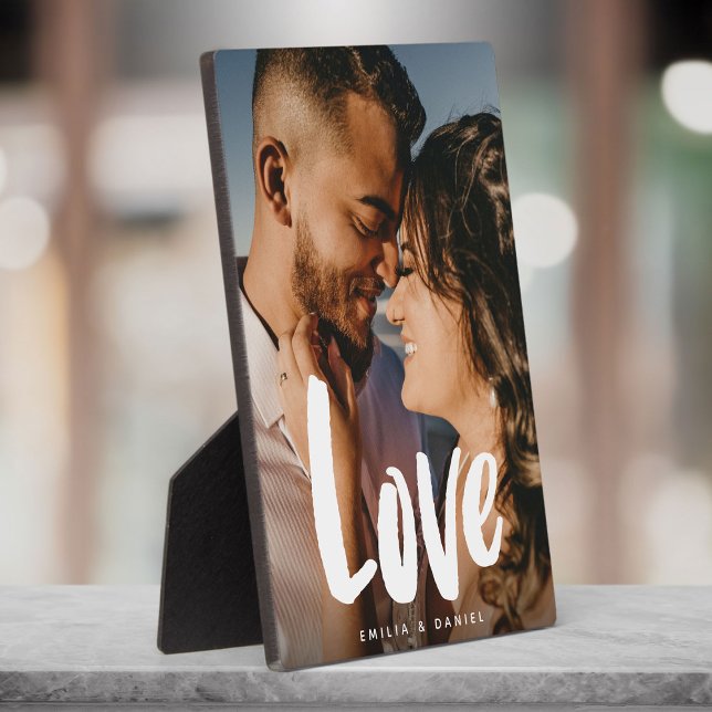 Plaque Photo Amour moderne Mariage Calligraphie simple Famille (Créateur téléchargé)