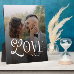 Plaque Photo Amour Moderne Monogramme de Mariage Personnalisé p