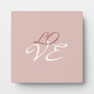 Plaque Photo Amour Rose Or Calligraphie Script