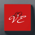 Plaque Photo Amour Rouge Blanc Noir Couleur Calligraphie Script<br><div class="desc">Vous pouvez facilement changer les polices et les couleurs. Vous pouvez également ajouter votre logo et l'image de fond comme vous le souhaitez.</div>