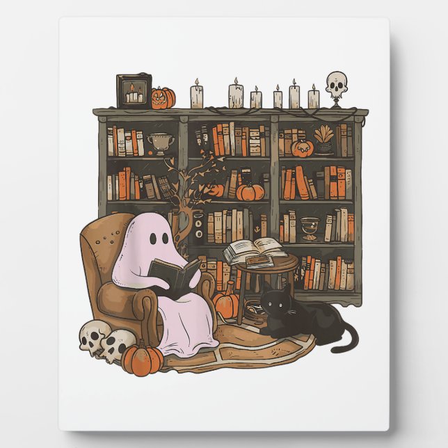 Plaque Photo Amoureux des chats du livre de lecture Ghost Hallo (Devant)