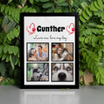 Plaque Photo Amoureux des chiens 4 photo collage customisé tabl<br><div class="desc">Célébrez votre meilleur ami avec une plaque photo Collage personnalisée. Quand vous avez tant de souvenirs et de photos amusants, une seule photo ne suffit pas. Ce poster contient 4 photos, une citation, et vous pouvez personnaliser le nom de votre animal de compagnie. Vous pouvez également modifier la couleur de...</div>