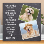 Plaque Photo Amoureux des chiens Citation Keepsaké Personnalisé<br><div class="desc">Célébrez votre meilleur ami et chérissez ces précieux souvenirs avec une plaque photo unique sur mesure, tenue par l'amoureux des chiens, dans une ardoise rustique en tableau noir. Cette plaque de conservation de la photo pour chien de compagnie unique est le cadeau idéal pour vous, votre famille ou vos amis...</div>