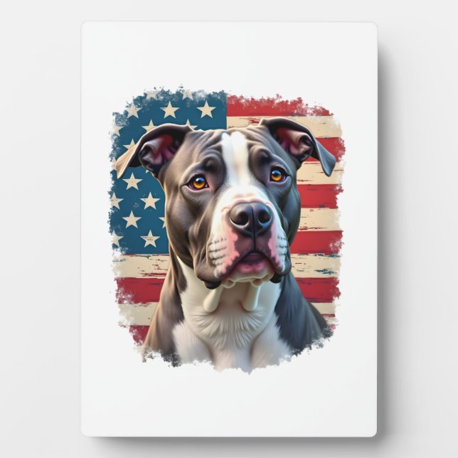 Plaque Photo Amoureux des pit-bulls (2) (Devant)