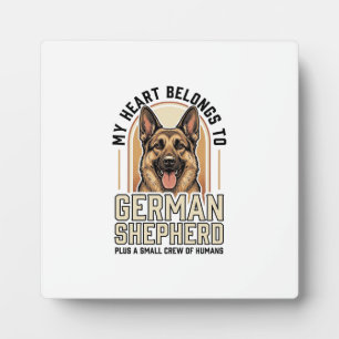 Plaque Photo Amoureux du Berger Allemand Gravure Vintage Chien
