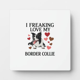 Plaque Photo Amoureux Fou de Border Collie Chien Coeurs_1