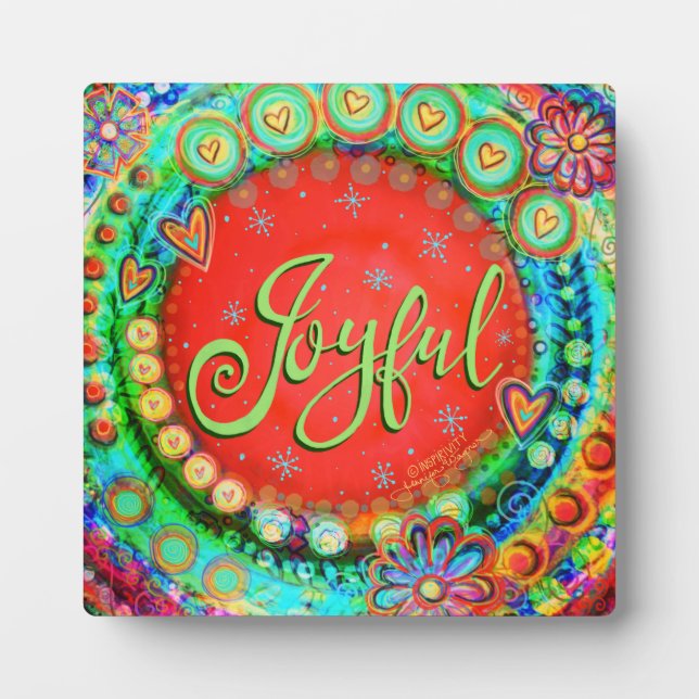 Plaque Photo Amusants Whimsical Joyful Hearts Inspirivity (Devant)