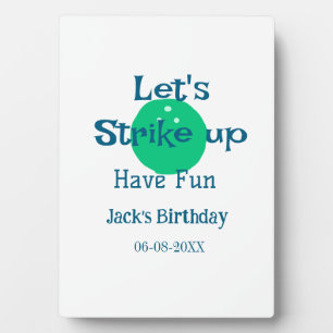Plaque Photo Amusons-nous ballon vert nom d'anniversaire