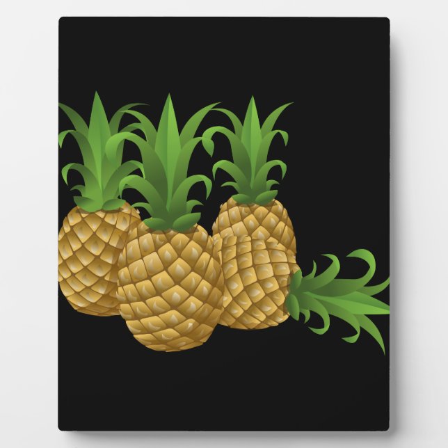 Plaque Photo Ananas Glitch Food (Devant)
