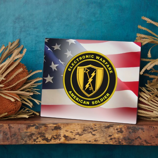 Plaque Photo Ancien combattant de l'Armée de guerre électroniqu (Côté)