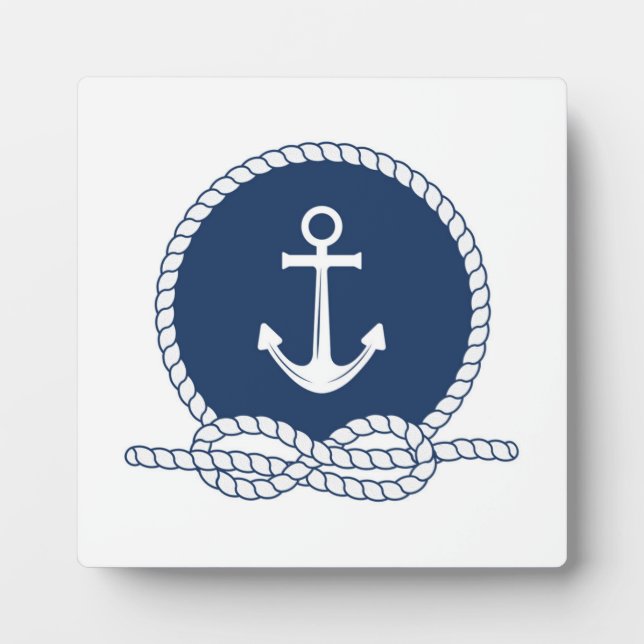 Plaque Photo Ancre Et Corde Design (Devant)