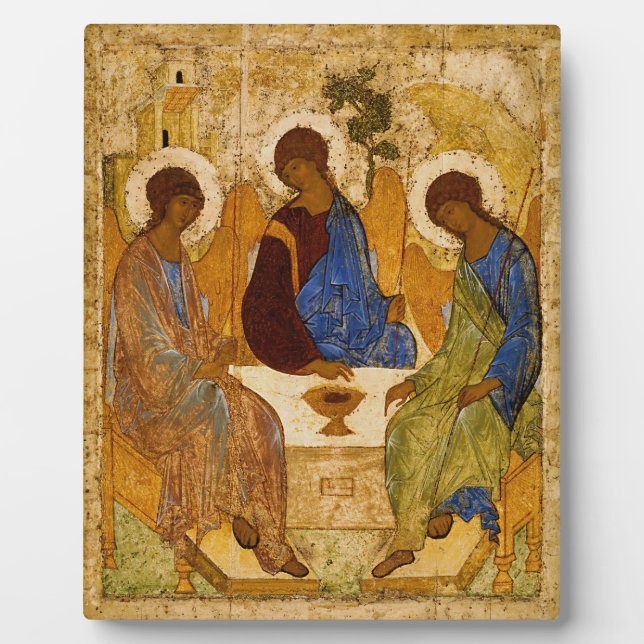 Plaque Photo Andrei Rublev Holy Trinity Icon Orthodox religion (Devant)