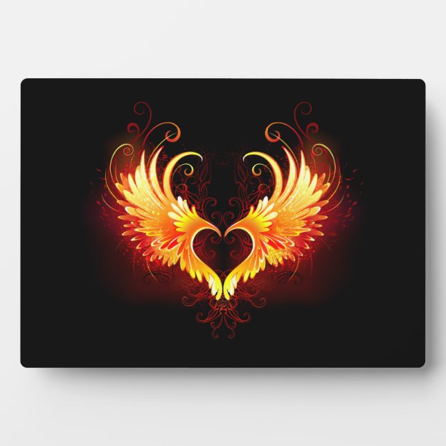 Plaque Photo Angel Fire Heart with Wings (Devant)
