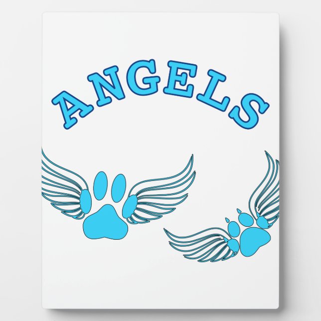 Plaque Photo Angel Pet Paws In Blue (Devant)