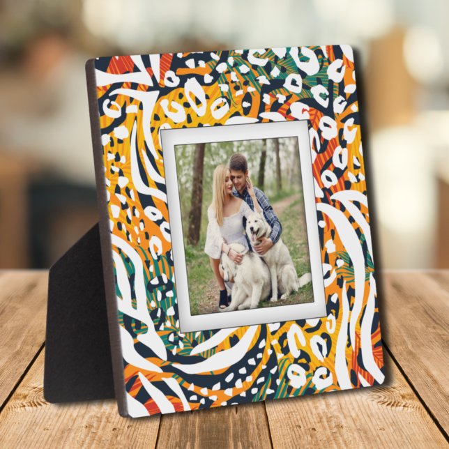 Plaque Photo Animal Motif Sans Cadre Famille Photo Easel Retour (Animal Pattern Frameless Family Photo Easel Back Plaque)