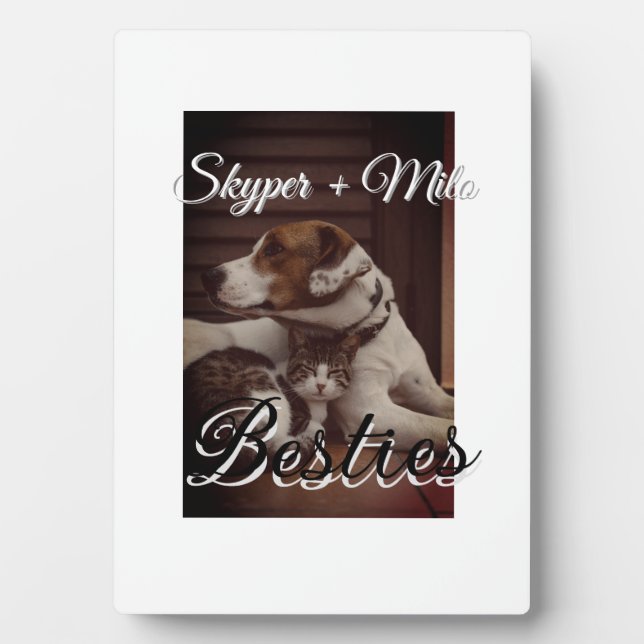 Plaque Photo Animaux de compagnie amis besties ajouter nom anim (Devant)