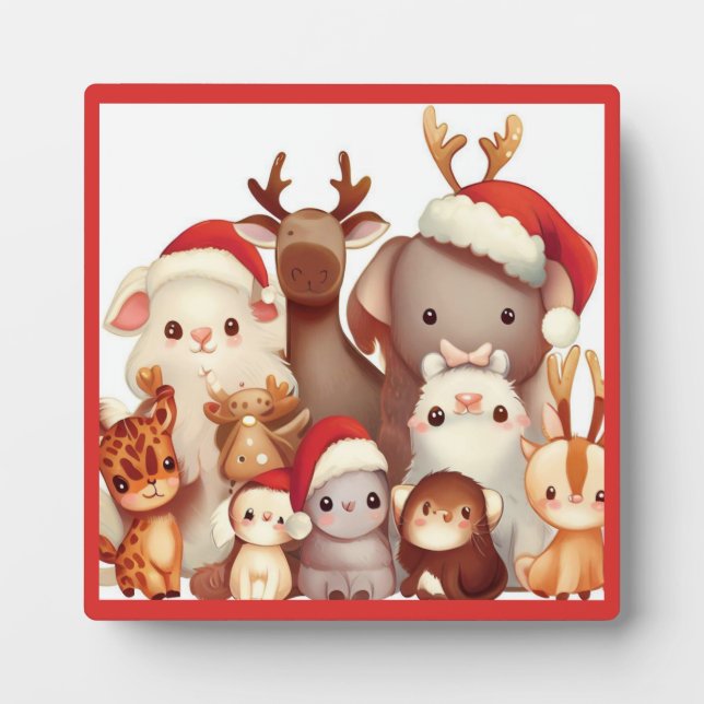 Plaque Photo Animaux de Noël 3 (Devant)