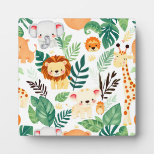 Plaque Photo Animaux mignons de safari motif jungle
