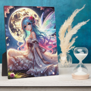 Plaque Photo Anime Girl Moon Fairy Princesse dans le jardin
