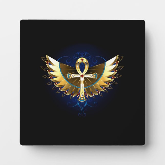 Plaque Photo Ankh or avec ailes (Devant)