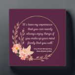 Plaque Photo Anne Of Green Gables Citation I - Style mignon<br><div class="desc">Un design sympa, parfait pour tous ceux qui aiment le livre Anne Of Green Gables écrit par l'auteure Lucy Maud Montgomery! "C'est mon expérience que vous pouvez presque toujours profiter des choses si vous décidez fermement que vous le ferez." Anne Shirley cite le roman de L. M. Montgomery. Aimez-vous lire...</div>
