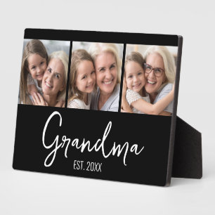 Plaque Photo Année de création de grand-mère avec 3 photos pers