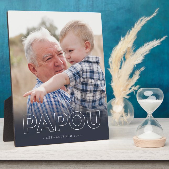 Plaque Photo Année "Papou" | Photo Fête des pères (Côté)