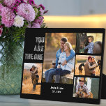 Plaque Photo Anniversaire 5 Collage de photos Vous êtes un Noir<br><div class="desc">Chic plaque photo noir et blanc que vous pouvez personnaliser avec 5 de vos photos préférées. Le design est écrit avec une impression surdimensionnée moderne et une typographie de script décontracté et le libellé dit "vous êtes celui". Le modèle est mis en place pour que vous puissiez ajouter votre nom...</div>
