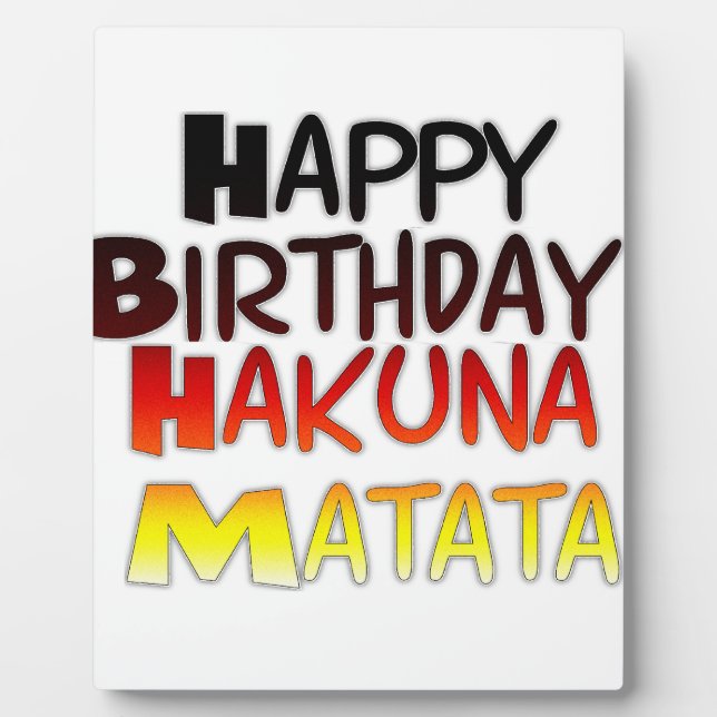 Plaque Photo Anniversaire allemand Hakuna Matata Art Imprimer (Devant)
