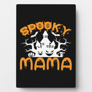 Plaque Photo Anniversaire de Halloween Éffrayant Mama