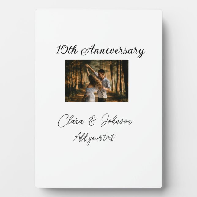 Plaque Photo Anniversaire de mariage ajouter nom année image te (Devant)