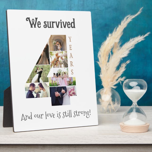 Plaque Photo Anniversaire de quatre ans pour les Mariages (Côté)