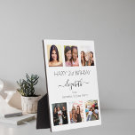 Plaque Photo Anniversaire photo collage blanc meilleurs amis<br><div class="desc">Un cadeau d'amis pour le 21e anniversaire d'une femme, célébrant sa vie avec un collage de 6 de vos photos d'elle, de ses amis, de sa famille, de son intérêt ou de ses animaux de compagnie de haute qualité. Personnalisez et ajoutez son nom, son âge de 21 ans et vos...</div>