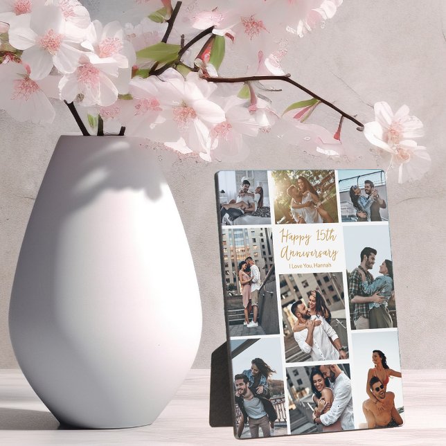 Plaque Photo Anniversaire romantique sur mesure Collage moderne (Créateur téléchargé)