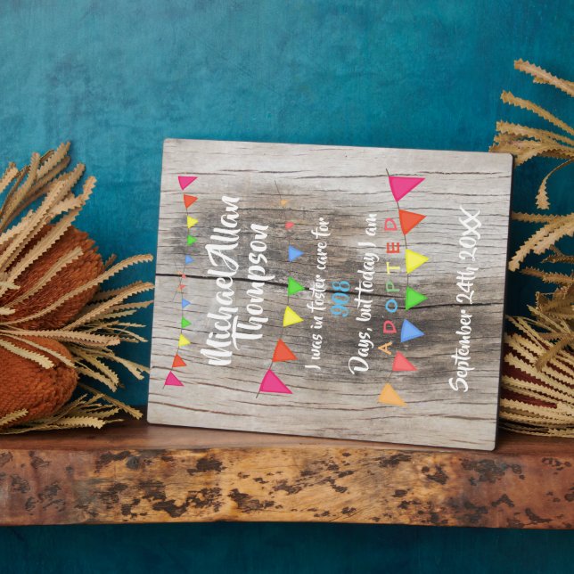 Plaque Photo Annonce d'adoption de la garde d'enfants jour de p (Côté)