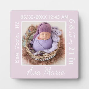 Plaque Photo Annonce de naissance Cadeau de naissance Statistiq