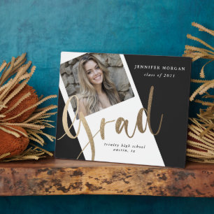 Plaque Photo annonce de photo de remise de diplômes en or