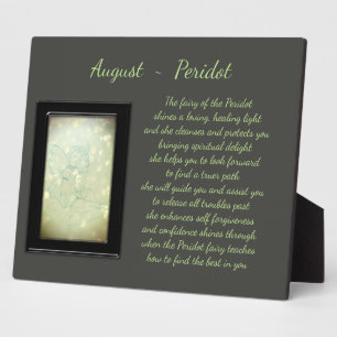 Plaque Photo Août Birthstone Peridot