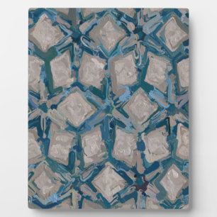 Plaque Photo Aqua et Taupe Glaze #8295