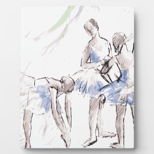 Plaque Photo Aquarelle Ballet Danse Ballerina (Devant)