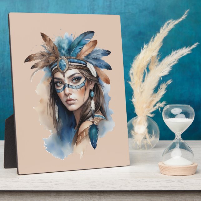 Plaque Photo Aquarelle Beauté tribale : Esprit d'art bohème (Côté)