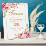 Plaque Photo Aquarelle Floral Rose Gold Wedding Faveurs<br><div class="desc">Aquarelle Floral rose Or Mariage Faveurs Table Plaque</div>
