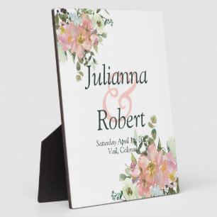 Plaque Photo Aquarelle florale de couleur brune et d'écume