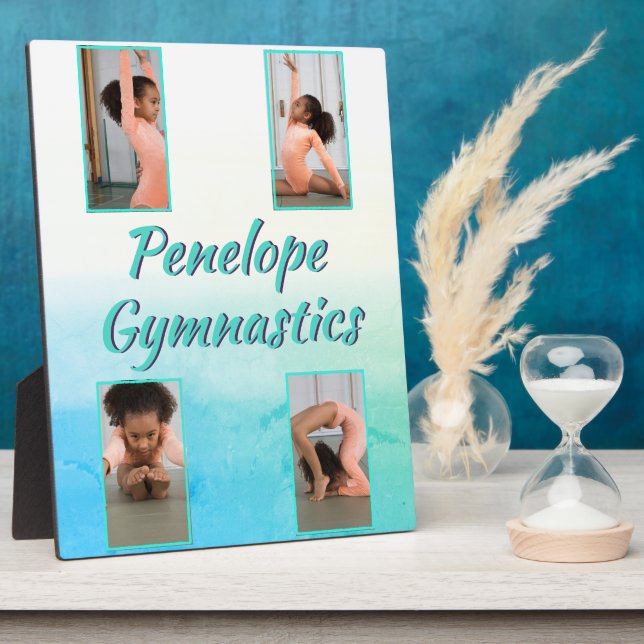 Plaque Photo Aquarelle Gradient Nom personnalisé, Sport & Photo (Côté)